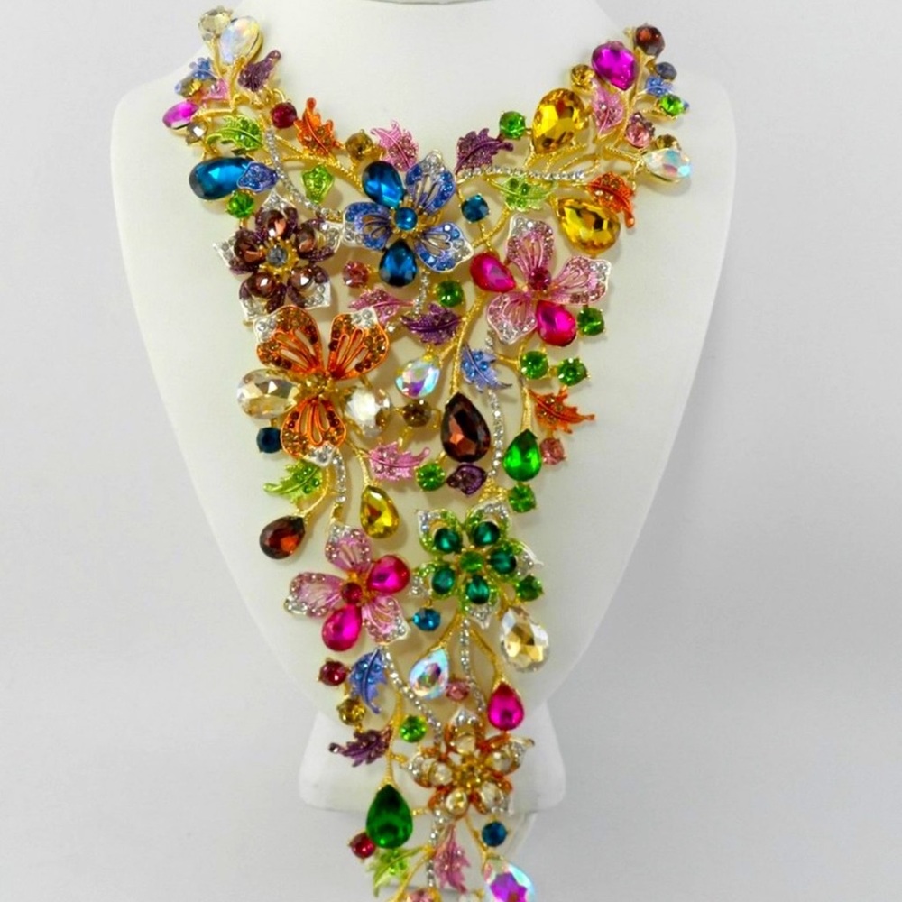 Christian Siriano Multicolor Floral Necklace